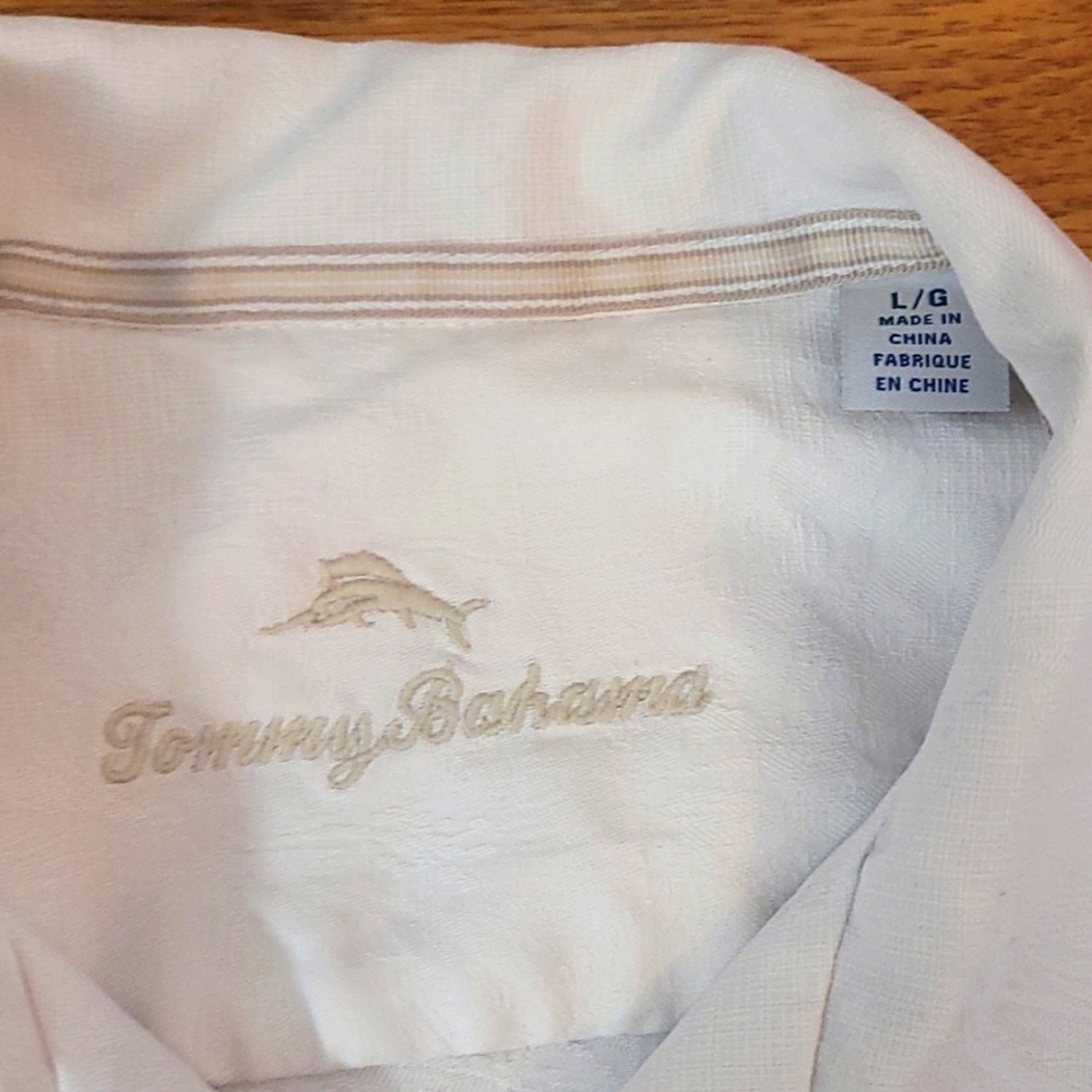 Tommy Bahama silk shirt men's sz L - Picture 3 of 4